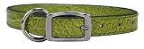 Croco - Faux Crocodile Leather Collar - 3/4 in. x 18 in. - Green