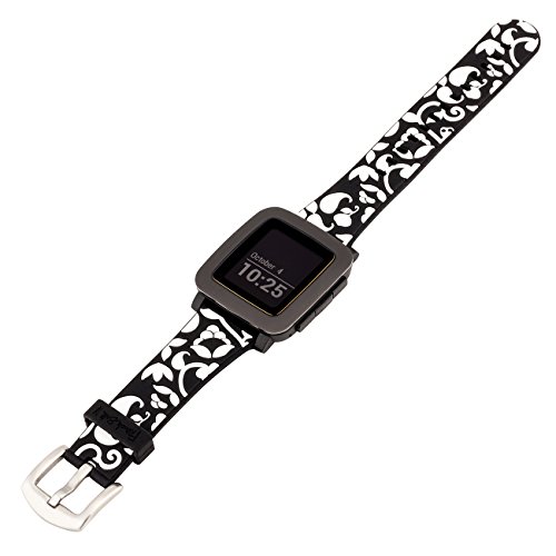 Pebble Watch Band by French Bull - Black Vines - French Bull Designer Band for use with Pebble Time and Pebble Watch, Smartwatch band