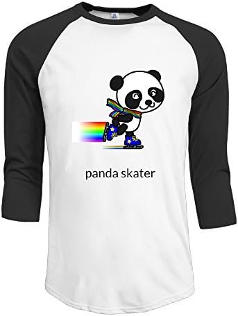 Skating Panda Vector Men Casual Baseball Tees Jersey Shirt