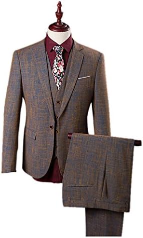 POSHAWN Men's Slim Fit Style Three Piece Suit Set
