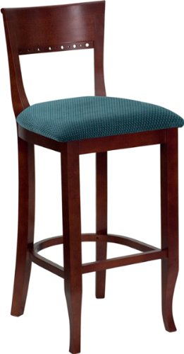Flash Furniture XU-DGW0014BARBIER-MAH-GG Hercules Series Mahogany Finished Wood Bierdermeier Bar Stool On Sale