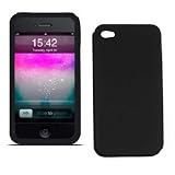 Premium Soft Silicone Rubber Black Phone Protector Skin Cover Case for Apple Iphone 4g (AT&T ONLY)