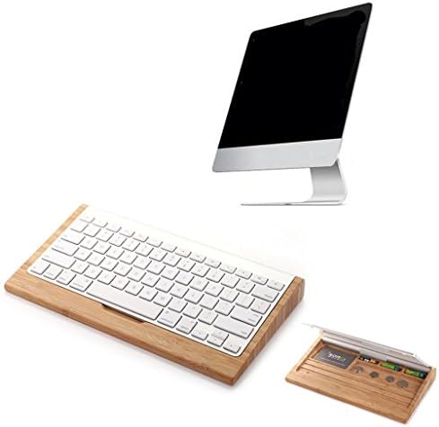 Bamboo Stand Dock for Imac Wireless Keyboard Display Rack Storage Box