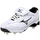 Mizuno 320357 Mens 9 Spike Classic Switch G4 Baseball Metal Spikes (White/Black)