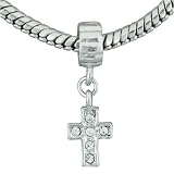 Pugster Christian Cross With Rhinestones European Beads Bracelet