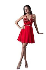 Chiffon/Silk Beaded Backless Evening Dress 