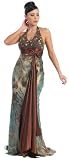 Ball Gown Formal Prom Halter Printed Dress #27012