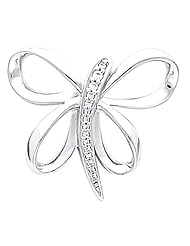 14K White Gold Diamond Butterfly Pendant - 0.12 Ct. -- LIFETIME WARRANTY