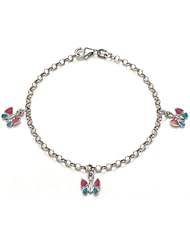 Sterling Silver Children Butterfly Charm Bracelet