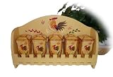 Sunshine Rooster Hand-painted 5-piece Spice Rack