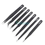 実用的な esd帯電防止精密ステンレス ピンセット耐熱修復ツール #56715