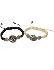 Sterling Silver Diamond Pave Beads Macrame Bracelet Handmade Jewelry