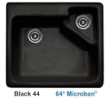 CorStone 11344 Black Quidnick Quidnick Single Bowl Self Rim Kitchen Sink with Disposal Chamber and 3 Faucet Holes 113