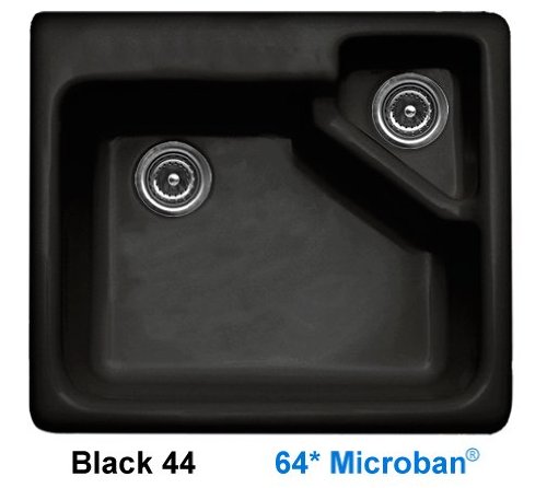 CorStone 11344 Black Quidnick Quidnick Single Bowl Self Rim Kitchen Sink with Disposal Chamber and 3