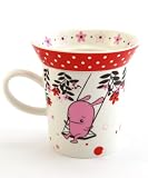 Red and Pink Pecanpals Ceramic Cup and Saucer Set