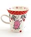 Red and Pink Pecanpals Ceramic Cup and Saucer Set