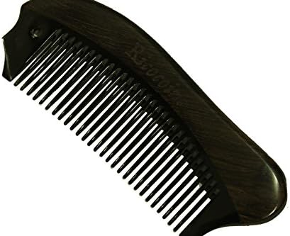 Medium Tooth Comb Black Ebony Comb Frame and Buffalo Horn Teeth Handmade Comb - JM009