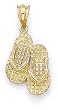 14k Double Flip-Flop Pendant - JewelryWeb