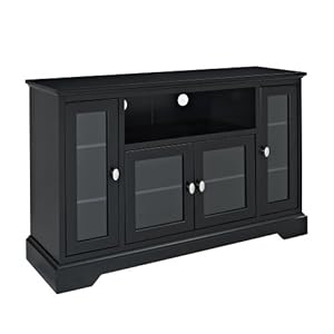  52-Inch Highboy Style Wood TV Stand, Black - Television Stands