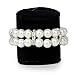 Bridal Wedding Party Faux Pearl Necklace + Earrings + 2-Row Bracelet Set