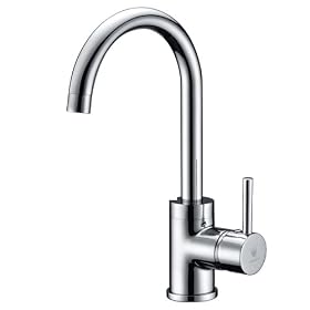 Centerset Single Handle High Spout Kitchen Sink Solid Brass Tap, Chrome