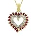 18k Gold over Silver 1 ct. Ruby & 1/8 ct. Diamond Heart Pendant