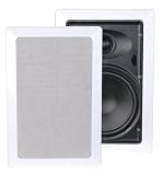 Stellar Labs 6.5inch Wall Speaker Pair Two-Way Poly Cone Woofer With Rubber Surround