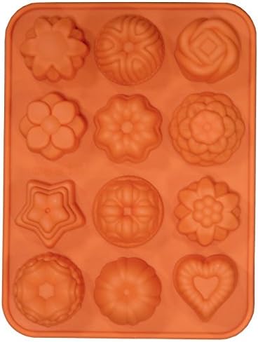 Le Juvo Silicone Soap Mold - 10 Inch Star, Flower and Heart - Orange