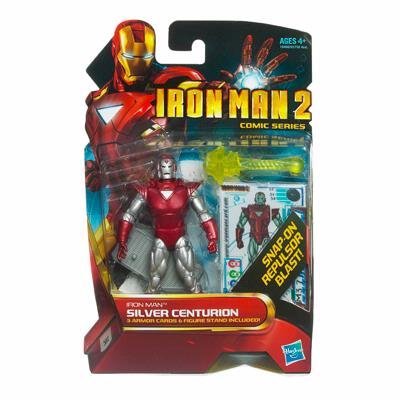  Iron Man 2 Comic Series 4 Inch Action Figure #34 Silver Centurion Iron Man