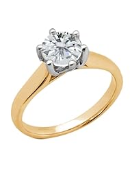 1.25 Ct Round H/I I1 Diamond 18K Yellow Gold Ring