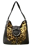 Dolce & Gabbana - Dolce & Gabbana Leopard Canvas Black Leather Shoulder Bag BB1573-A4099-89907