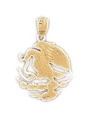 Dazzlers Solid 14 karats gold Eagle Hunting Snake Charm Pendant Available in three colors from jewelsberry (weights: 2.4 grams only)