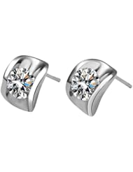 0.60 ct Ladys Round Cut Diamond Stud Earrings 18 karat White Gold