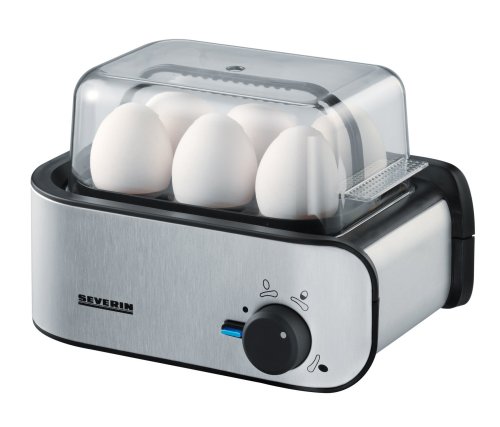 Severin EK3136 Eierkocher, aluminium-schwarz / 1-6 Eier / 400 W / Testurteil GUT (Testmagazin 04/2010)