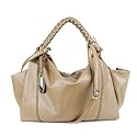 NICOLI Italian Designer Beige Leather Large Carryall Handbag
