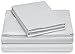 Amazon Brand – Pinzon 400-Thread-Count Hemstitch Egyptian Cotton Sheet Set - Queen, Light Grey