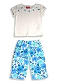 Rubbies - Toddler Girls Short Sleeved Capri Set, White, Blue
