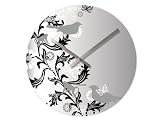 Kitchen & Housewares : Present Time Karlsson Wall clock Black Magic Forrest glass 40cm diameter silver