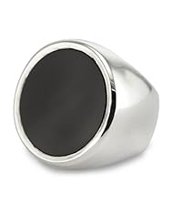 Sterling Silver Ring with Onyx Center