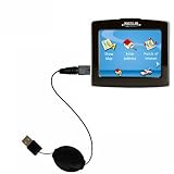 Retractable USB Cable for the Magellan Maestro 3220 with Power Hot Sync and Charge capabilities - Gomadic Brand w/ TipExchange Technology