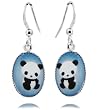 LAVISHY Retro Pop Art Line Panda Dangle Earrings