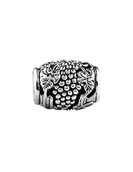 SilveRado (tm) MS613 Sterling Silver Focal Wine Barrel Bead / Charm