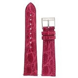 Ladies' Genuine Crocodile Watch Band Hot Pink 18mm Watchband Built-In Spring Bars