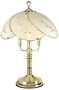 Flower Etched Glass Shade Touch Table Lamp with Key Finial