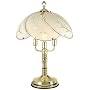 Flower Etched Glass Shade Touch Table Lamp with Key Finial