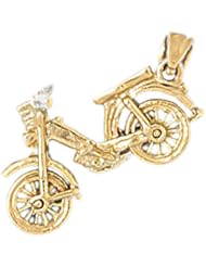 Dazzlers Solid 14k Gold 3D Motorbike Charm Pendant Available in three colors from jewelsberry (weights: 2.9 grams only)