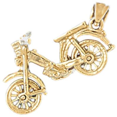 Cheap Girls Jewelry Dazzlers Solid 14k Gold 3D Motorbike Charm Pendant Available in three colors from jewelsberry (weights: 2.9 grams only) For Sale