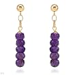 Earrings With 8.10ctw Genuine Amethysts Beautifully Crafted in 14K Yellow Gold Length 41mm