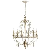 Da Vinci 6 Light Antique White Chandelier