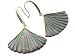 Black Mother Of Pearl Flared Fan Earrings, 14k Gold